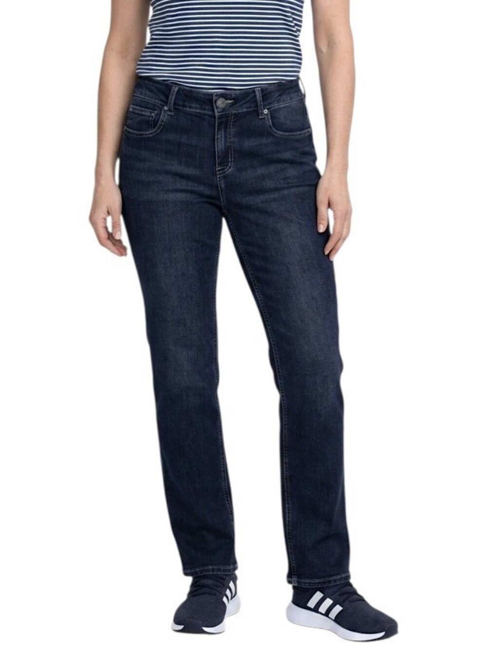 Maurices M Jeans Dark Sandblast Wash Mid-Rise Straight Leg Jeans Size 14